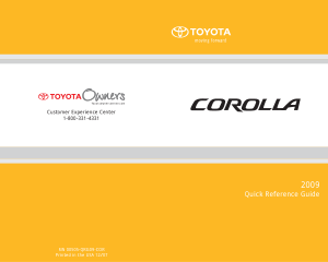 2009 Toyota Corolla Quick Reference Guide